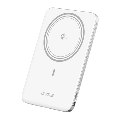 UGREEN PB580 (95931B) vezeték nélküli külső akkumulátor, 5000mAh, 20W, PD + FQI, 1 x QI - 1 x USB-C, fehér
