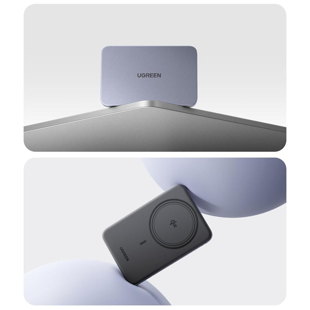 UGREEN PB580 (75984B) vezeték nélküli külső akkumulátor, 5000mAh, 15W, PD + FQI, 1 x QI - 1 x USB-C, Szürke