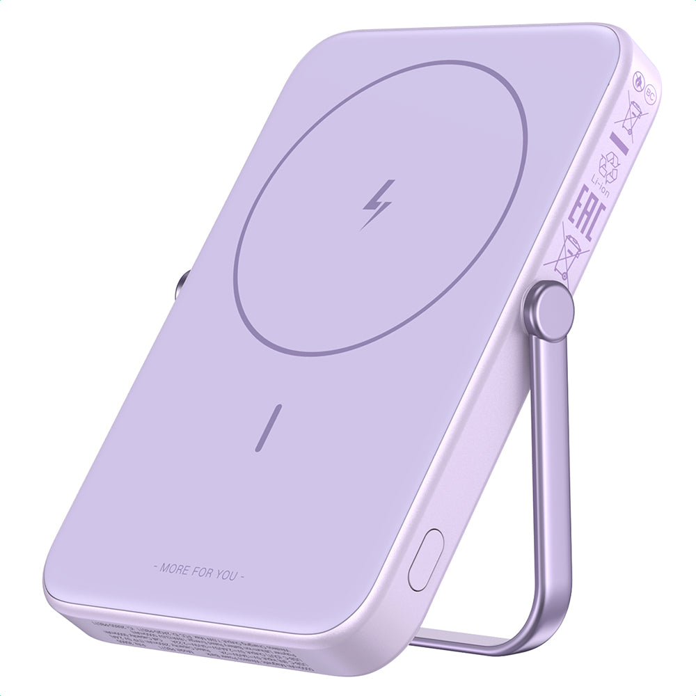 UGREEN PB571 Uno vezeték nélküli külső akkumulátor, 5000mAh, 20W, PD + FQI, 1 x QI - 1 x USB-C, Lila