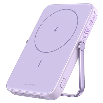 UGREEN PB571 Uno vezeték nélküli külső akkumulátor, 5000mAh, 20W, PD + FQI, 1 x QI - 1 x USB-C, Lila