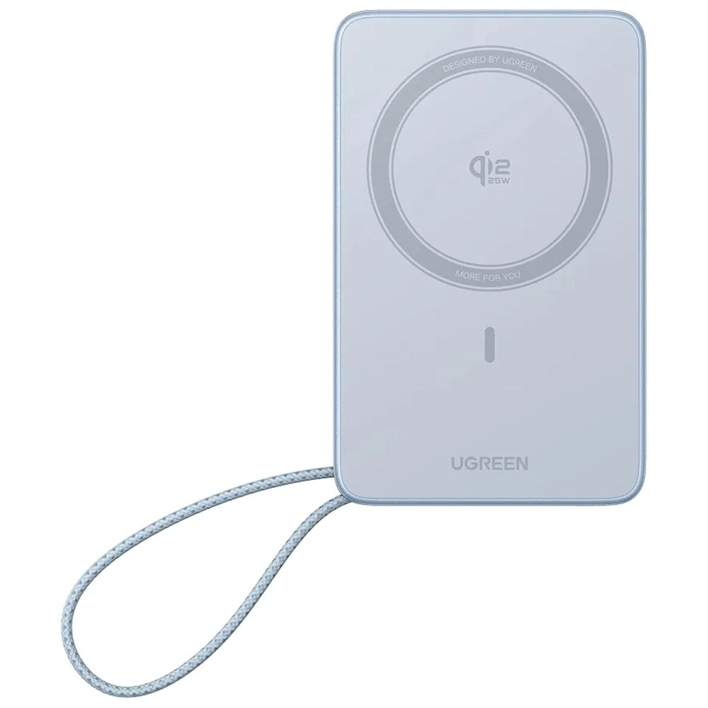 UGREEN MagFlow PB773 vezeték nélküli külső akkumulátor (65958B), 10000mAh, 25W, PD + FQI, 1 x QI - 2 x USB-C, Kék