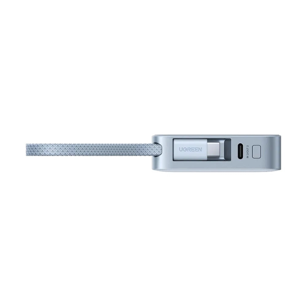 UGREEN MagFlow PB773 vezeték nélküli külső akkumulátor (65958B), 10000mAh, 25W, PD + FQI, 1 x QI - 2 x USB-C, Kék