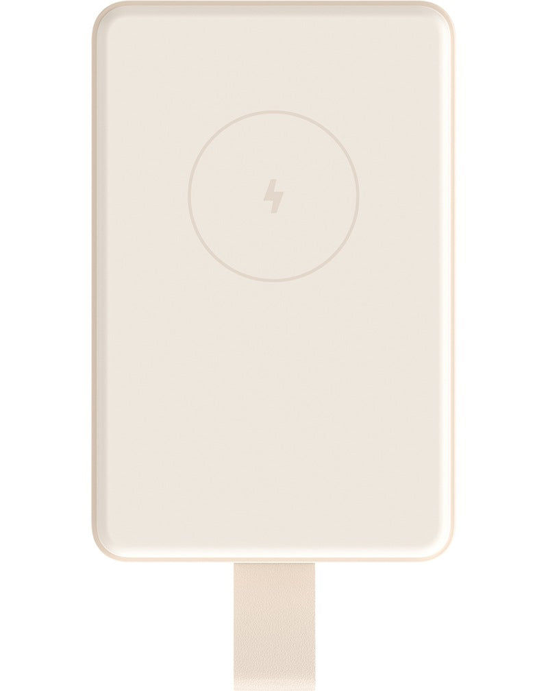 Xiaomi Mi Mágneses Vezeték nélküli Külső Akkumulátor, 6000mAh, 15W, PD + FQI, 1 x QI - 1 x USB-C, Bézs BHR9074GL