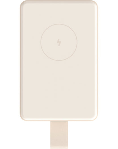 Xiaomi Mi Mágneses Vezeték nélküli Külső Akkumulátor, 6000mAh, 15W, PD + FQI, 1 x QI - 1 x USB-C, Bézs BHR9074GL