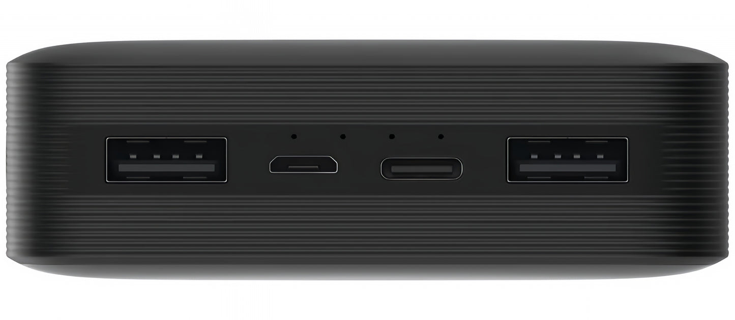 Xiaomi külső akkumulátor, 20000mAh, 18W, QC, 2 x USB-A, Fekete PB200LZM
