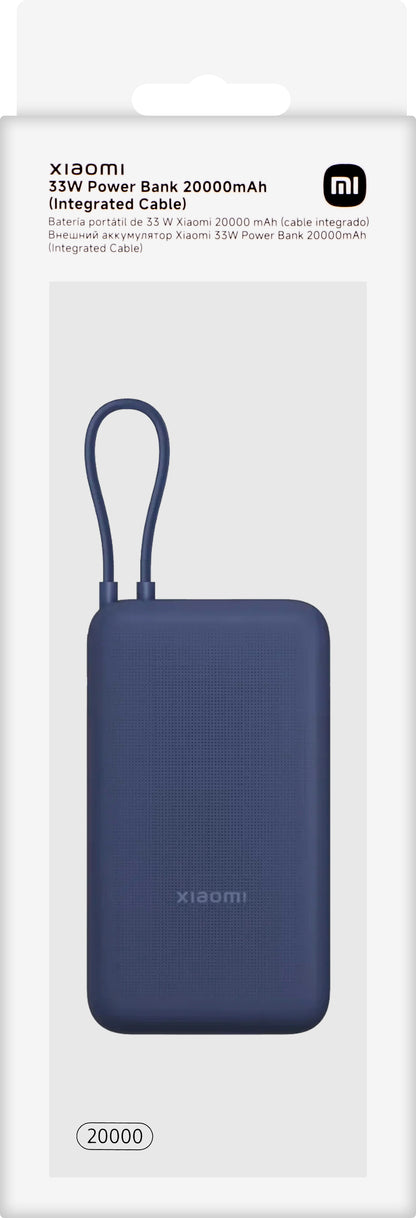 Xiaomi külső akkumulátor, 20000mAh, 33W, QC + PD, 1 x USB-A - 2 x USB-C, Kék BHR8975GL