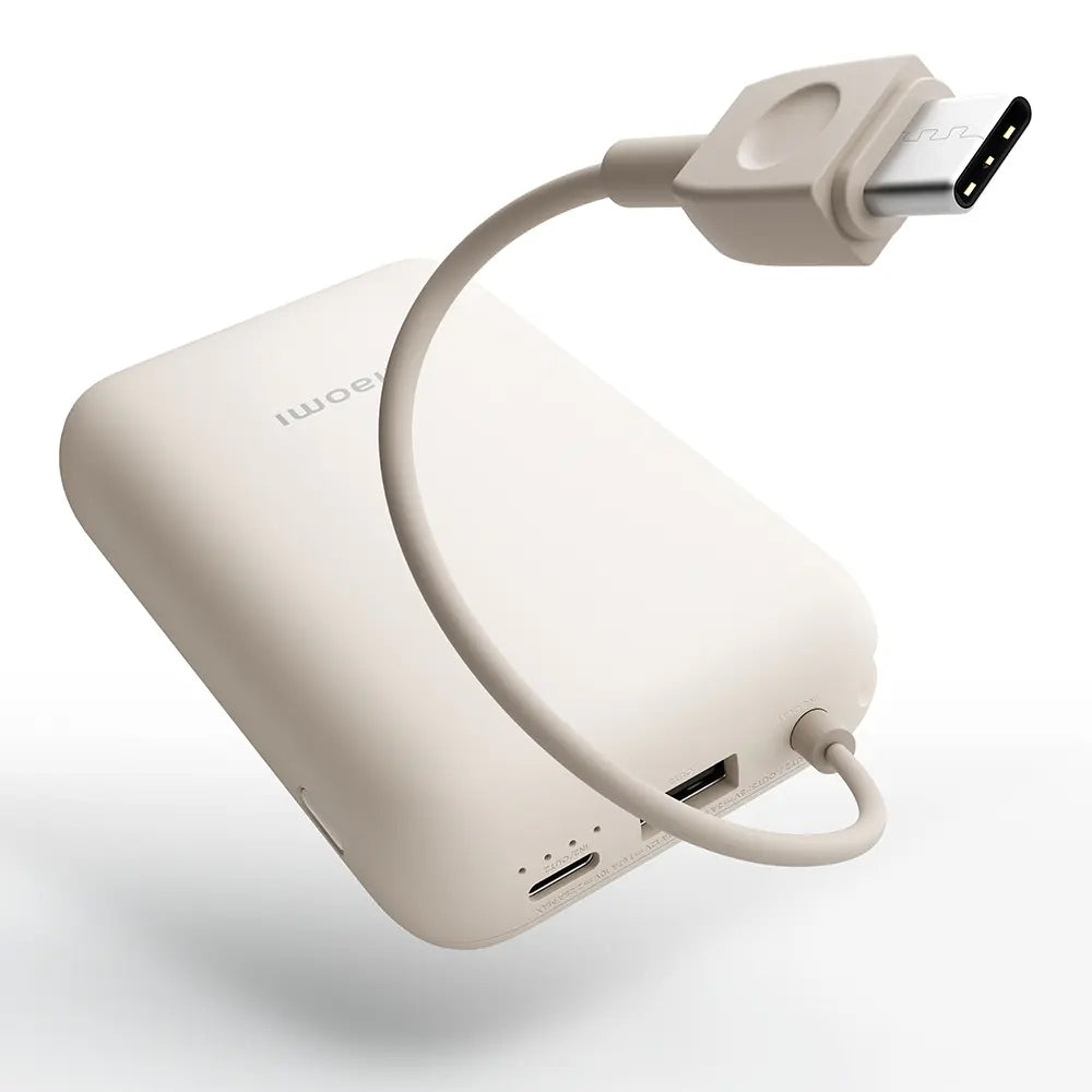 Xiaomi Pocket Edition Pro külső akkumulátor, 10000mAh, 33W, QC + PD, 1 x USB-A - 1 x USB-C, Bézs BHR9072GL