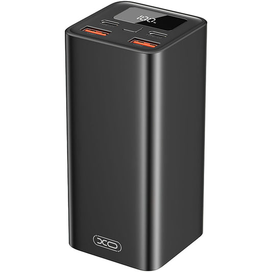 XO Design PB97 külső akkumulátor, 20000mAh, 65W, QC + PD, 2 x USB-A - 2 x USB-C, Fekete