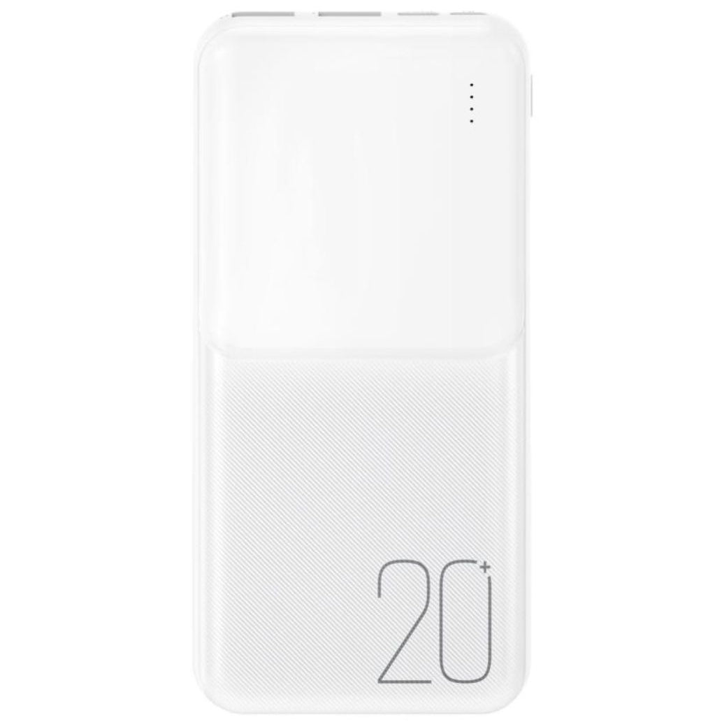XO Design PR252 külső akkumulátor, 20000mAh, 10W, 2 x USB-A, Fehér