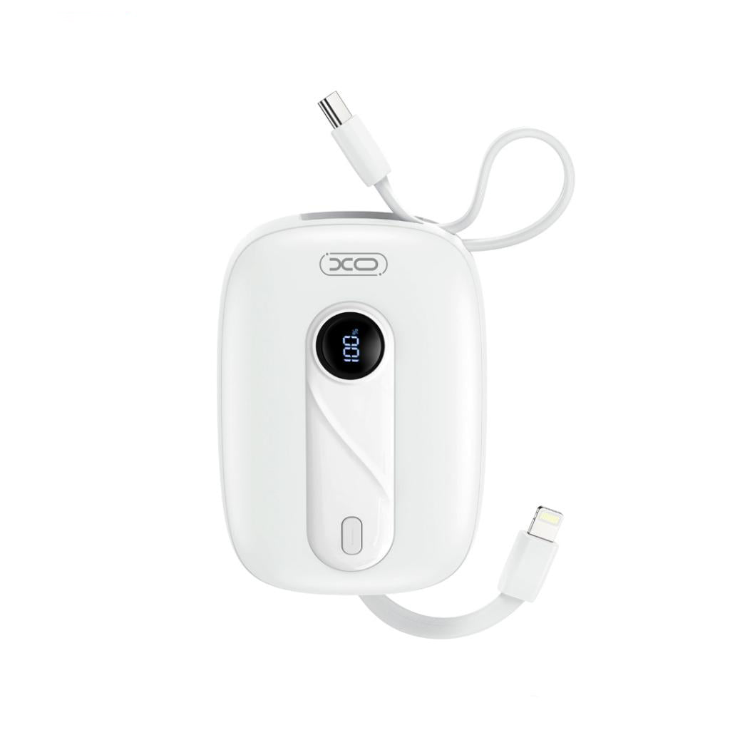 XO Design PR246 külső akkumulátor, 10000mAh, 22.5W, PD, 1 x Lightning - 2 x USB-C, Fehér