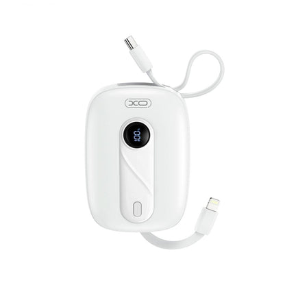 XO Design PR246 külső akkumulátor, 10000mAh, 22.5W, PD, 1 x Lightning - 2 x USB-C, Fehér