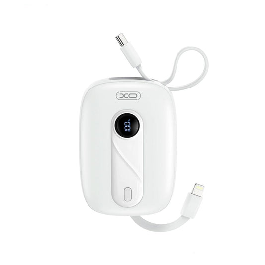 XO Design PR246 külső akkumulátor, 10000mAh, 22.5W, PD, 1 x Lightning - 2 x USB-C, Fehér