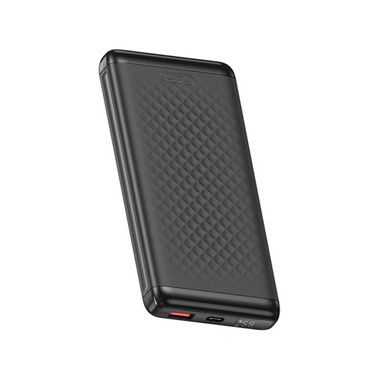 XO Design PB308 külső akkumulátor, 10000mAh, 22,5W, QC + PD, 1 x USB-A - 1 x USB-C, Fekete