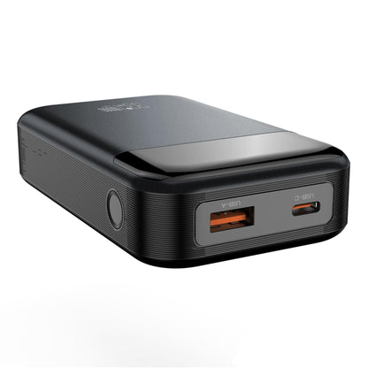 XO Design PR232 külső akkumulátor, 10000mAh, 33W, QC + PD, 1 x USB-A - 1 x USB-C, Fekete