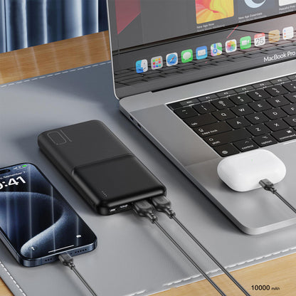 Külső akkumulátor XO Design PR251, 10000mAh, 10W, 2 x USB-A, Fekete