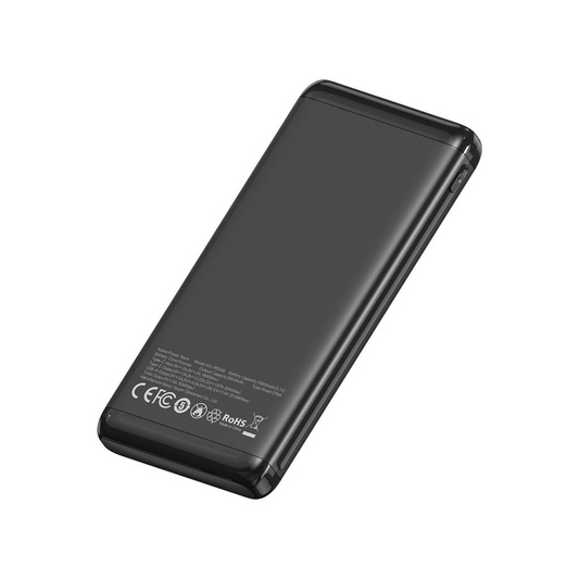 XO Design PB308 külső akkumulátor, 10000mAh, 22,5W, QC + PD, 1 x USB-A - 1 x USB-C, Fekete