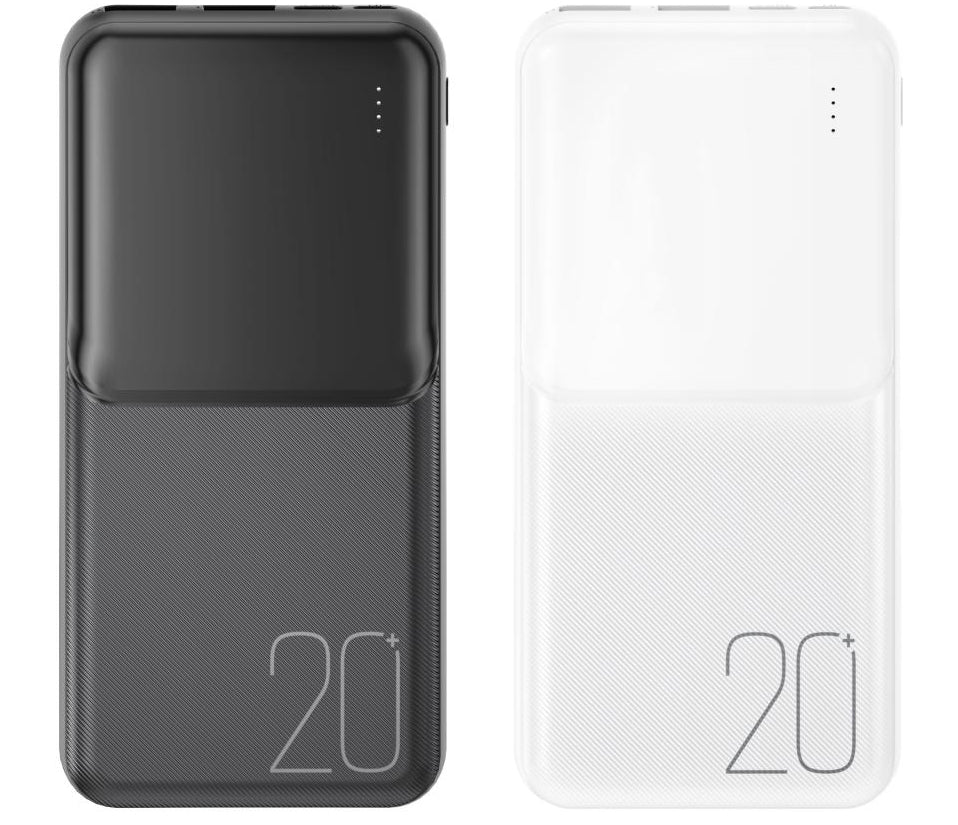 XO Design PR252 külső akkumulátor, 20000mAh, 10W, 2 x USB-A, Fehér