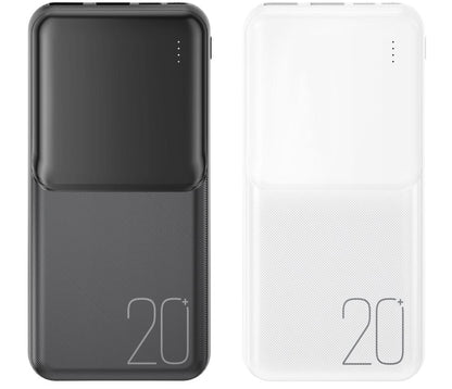 XO Design PR252 külső akkumulátor, 20000mAh, 10W, 2 x USB-A, Fehér