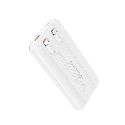 XO Design PR248 External Battery, 10000mAh, 22.5W, QC + PD, 1 x Lightning - 1 x USB-A - 2 x USB-C, White