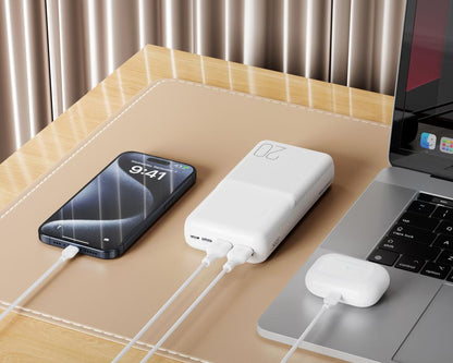 XO Design PR252 külső akkumulátor, 20000mAh, 10W, 2 x USB-A, fekete