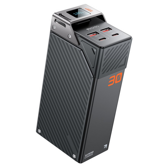 Yesido YP62 külső akkumulátor, 30000mAh, 22,5W, QC + PD, 2 x USB-A - 2 x USB-C, Fekete