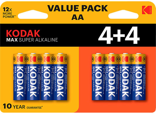 Kodak Max Alkáli elem, AA / LR6, 8 darabos készlet EKSTD30419902P8