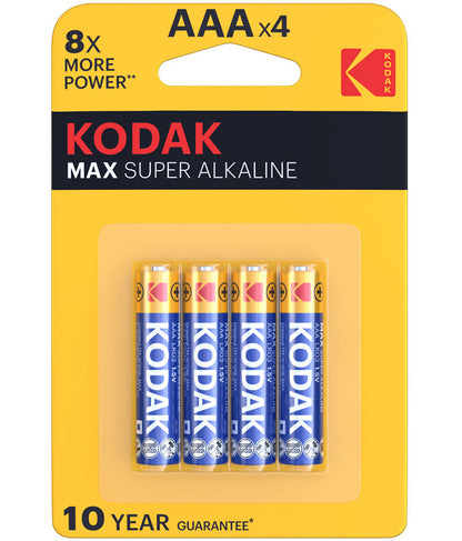 Kodak Max Alkaline elem, AAA / LR3, 4 darabos készlet EKSTD30952812P4