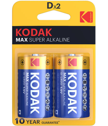 Kodak Max Alkaline elem, LR20, 2 darabos készlet