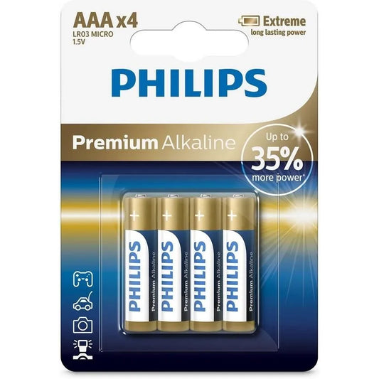 Philips Premium elem, AAA / LR3, 4 darabos készlet Phil-LR03M4B/10