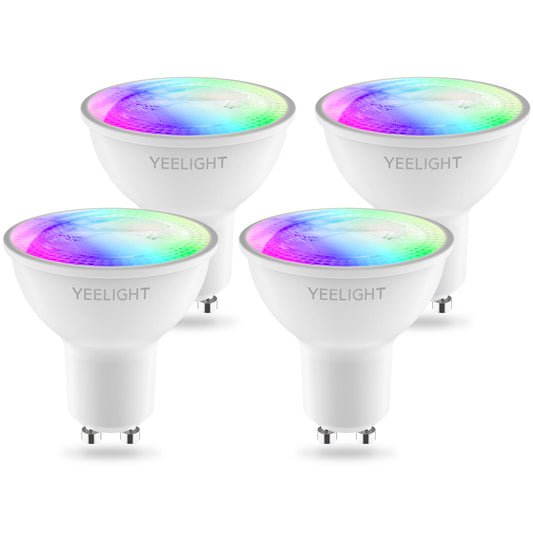 Yeelight W1 LED izzó, Wi-Fi, GU10, 4.5W, 2700K - 6500K, 350lm, 4 darabos készlet, Multicolor YLDP004-A