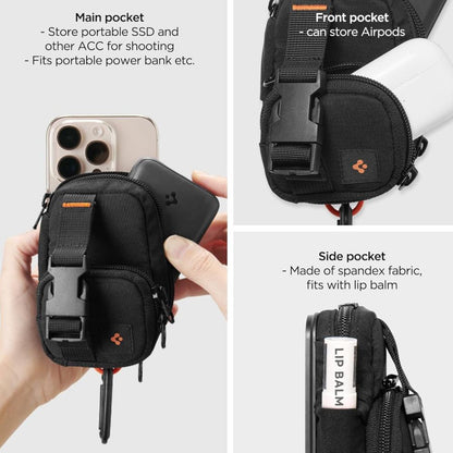 MagSafe Univerzális Telefon Táska, Spigen, Snap Zip, Fekete