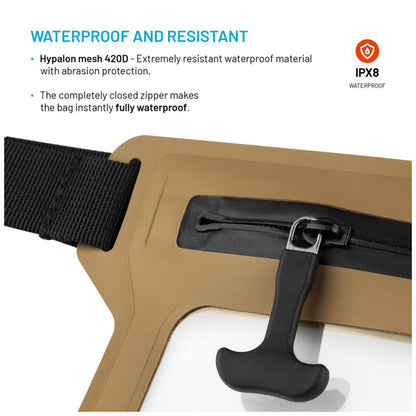 Waterproof Fixed Waist Bag, Universal, Beige