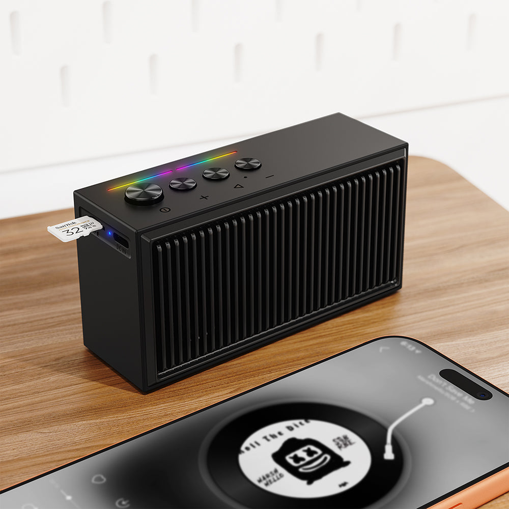 Bluetooth hangszóró Acefast K9 Go, 7W, TWS, RGB, vízálló, fekete