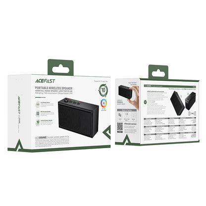 Bluetooth hangszóró Acefast K9 Go, 7W, TWS, RGB, vízálló, fekete