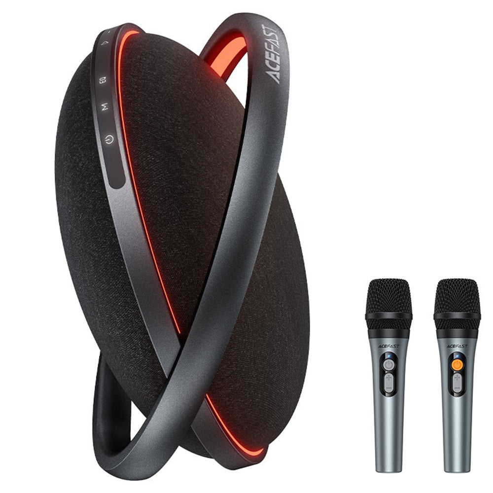 Acefast Karaoke K5 Max Bluetooth hangszóró, 350W, TWS, RGB, vízálló, fekete