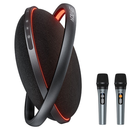 Acefast Karaoke K5 Max Bluetooth hangszóró, 350W, TWS, RGB, vízálló, fekete
