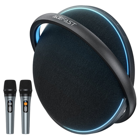 Acefast Karaoke K5 Max Bluetooth hangszóró, 350W, TWS, RGB, vízálló, fekete