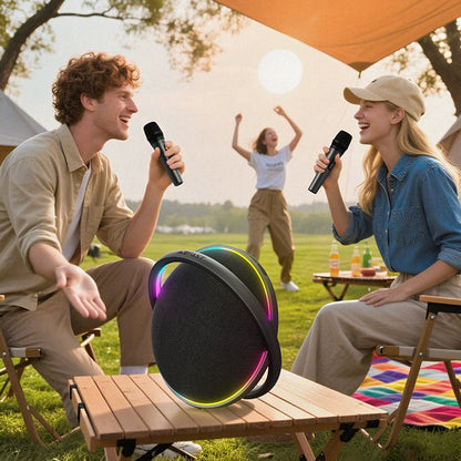 Acefast Karaoke K5 Max Bluetooth hangszóró, 350W, TWS, RGB, vízálló, fekete