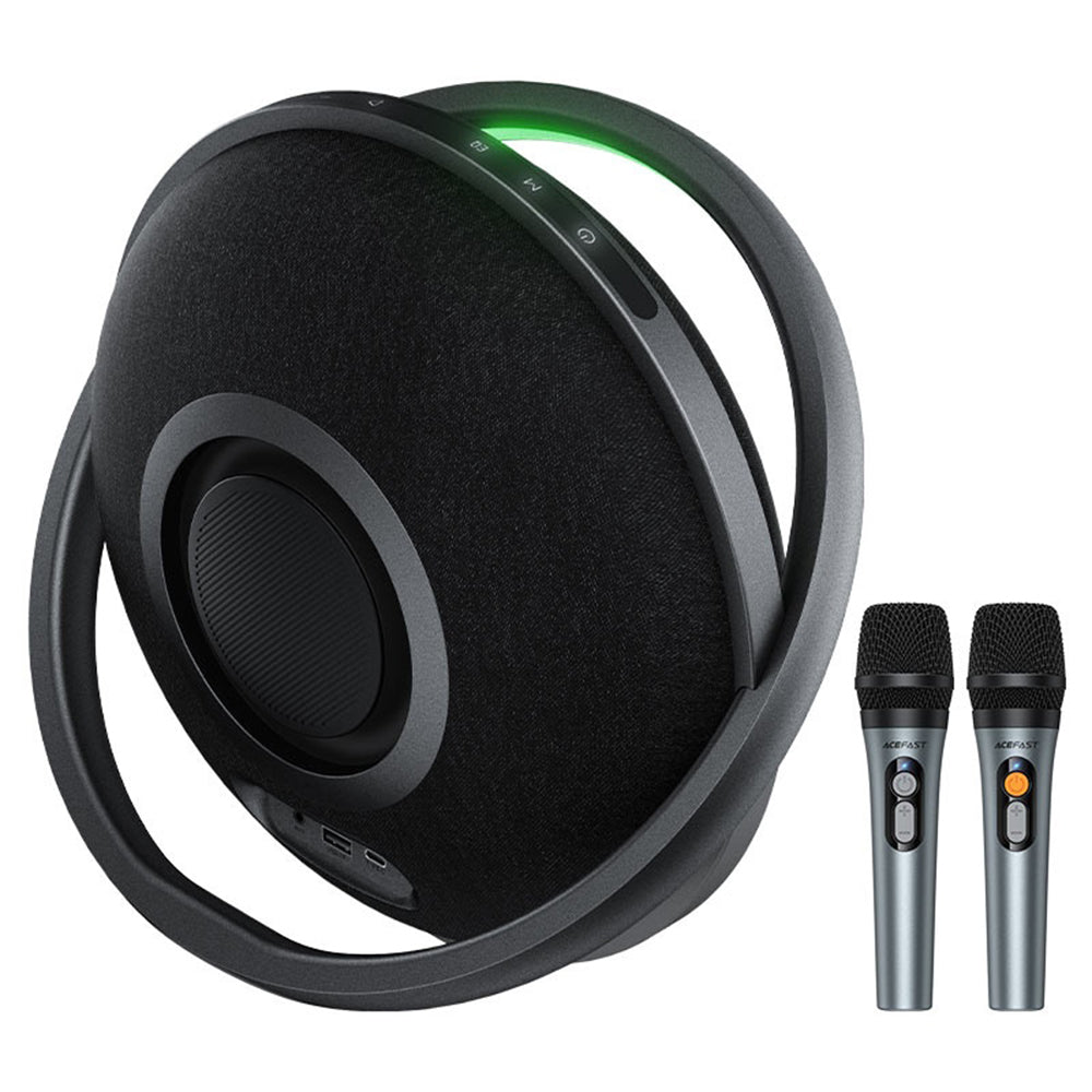 Acefast Karaoke K5 Max Bluetooth hangszóró, 350W, TWS, RGB, vízálló, fekete