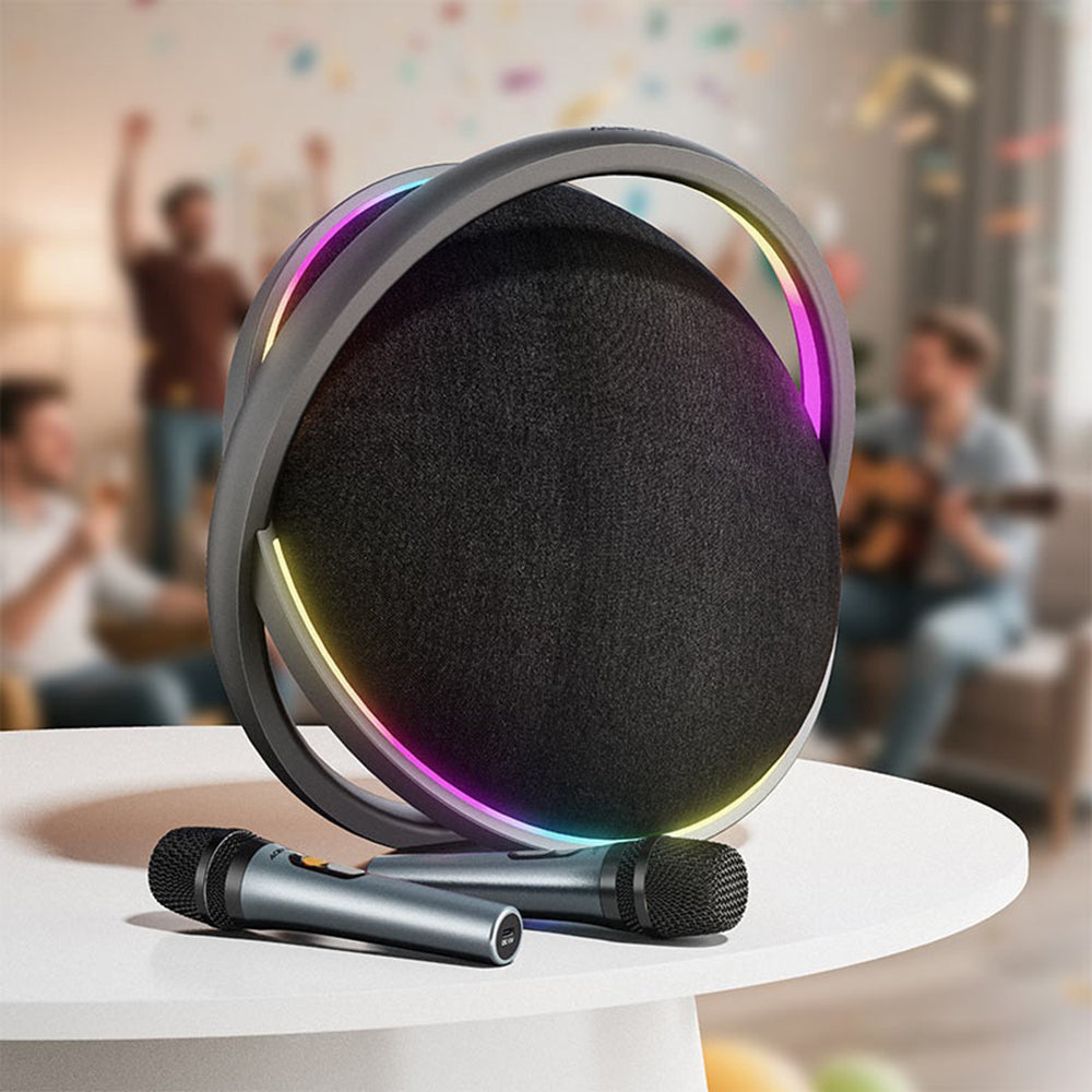 Acefast Karaoke K5 Max Bluetooth hangszóró, 350W, TWS, RGB, vízálló, fekete