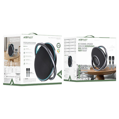 Acefast Karaoke K5 Max Bluetooth hangszóró, 350W, TWS, RGB, vízálló, fekete