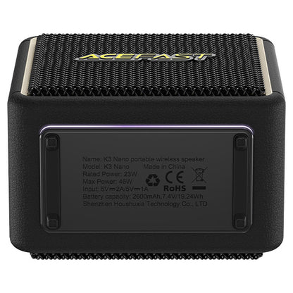 Hordozható Bluetooth Hangszóró Acefast K3 Nano, 1 x 30W - 1 x 16W, RGB, Vízálló, Fekete