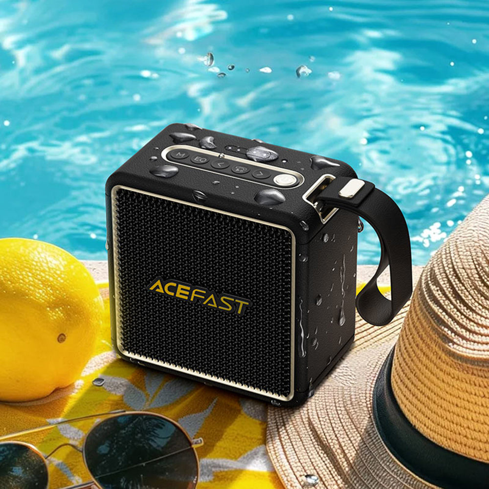 Hordozható Bluetooth Hangszóró Acefast K3 Nano, 1 x 30W - 1 x 16W, RGB, Vízálló, Fekete