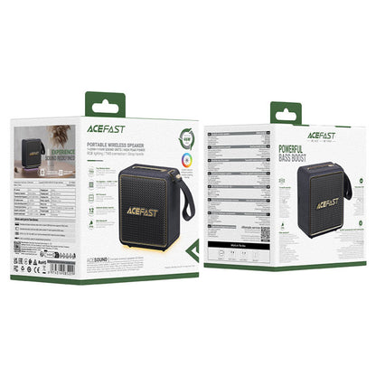 Hordozható Bluetooth Hangszóró Acefast K3 Nano, 1 x 30W - 1 x 16W, RGB, Vízálló, Fekete