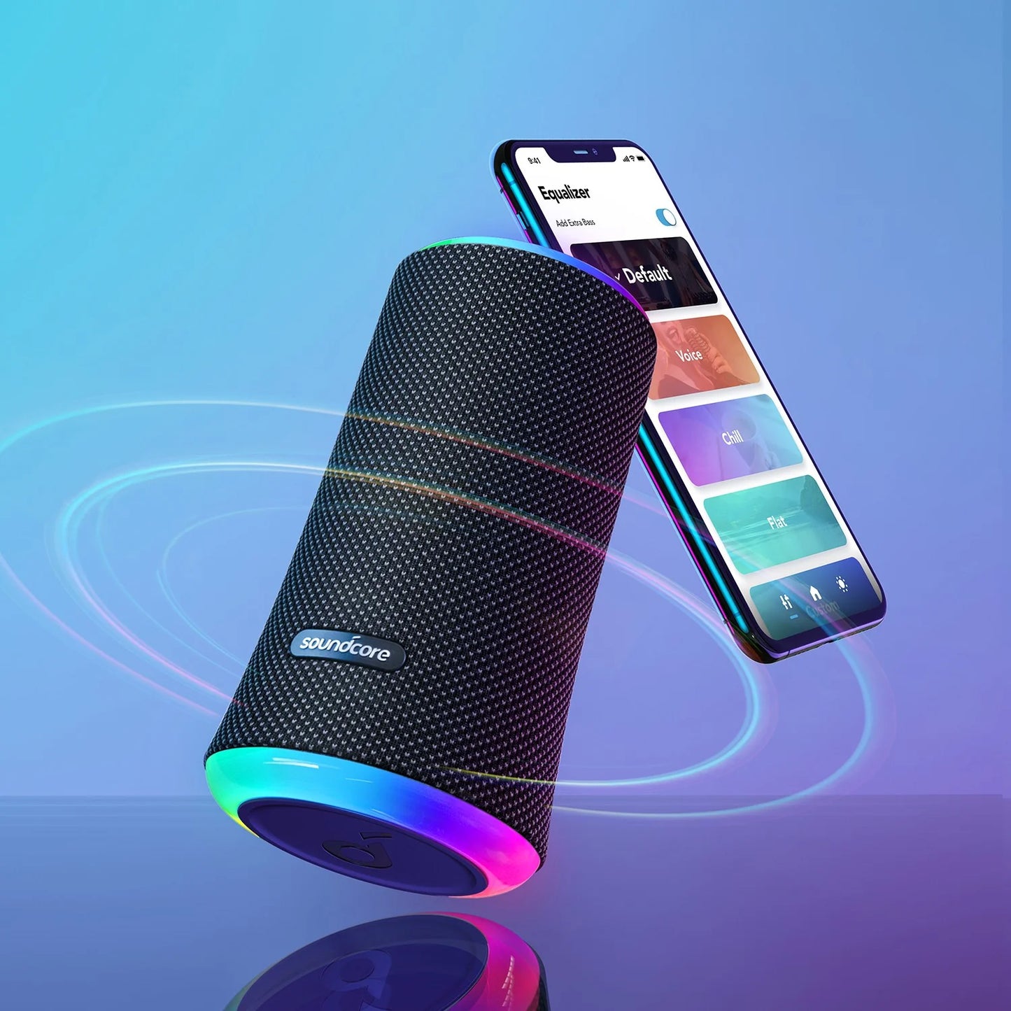 Anker SoundCore Flare 2 Bluetooth hangszóró, 20W, RGB, vízálló, fekete A3165G11