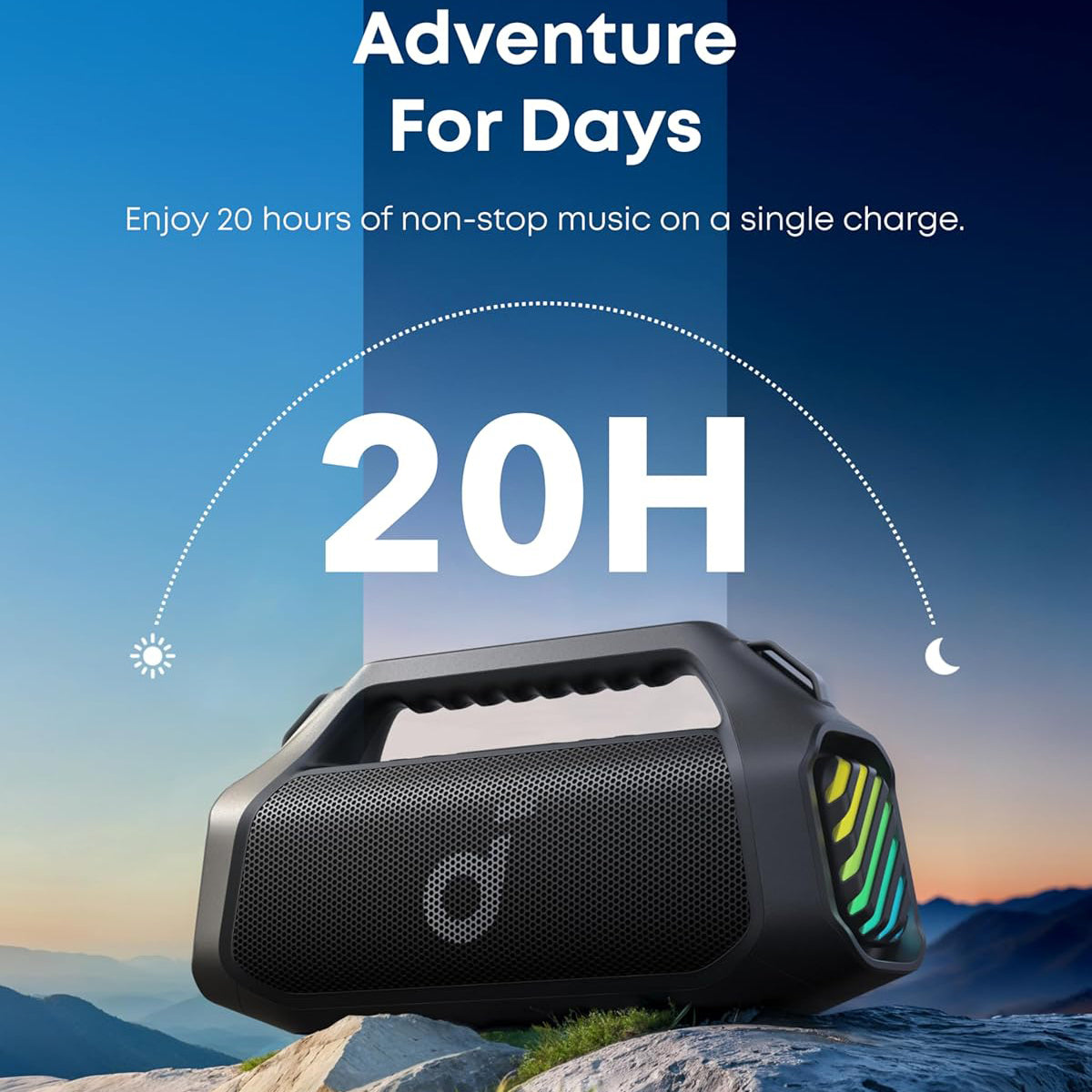 Anker SoundCore Boom 2 Pro hordozható Bluetooth hangszóró, 140W, TWS, RGB, vízálló, fekete A3134A11