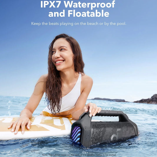 Anker SoundCore Boom 2 Plus Portable Bluetooth Speaker, 140W, TWS, RGB, Waterproof, Black A3134011