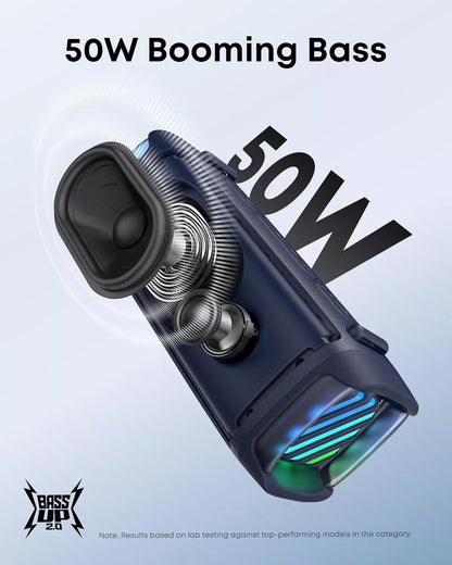 Anker SoundCore Boom 3i hordozható Bluetooth hangszóró, 50W, RGB, vízálló, kék D5100030