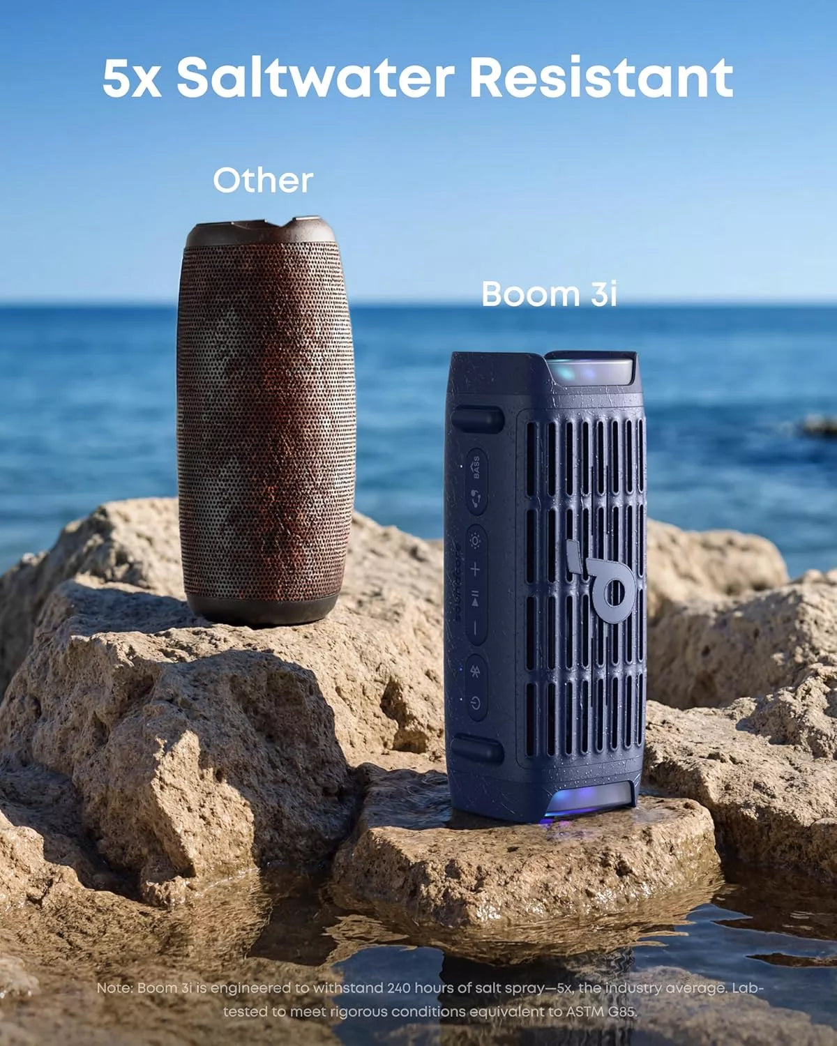 Anker SoundCore Boom 3i hordozható Bluetooth hangszóró, 50W, RGB, vízálló, kék D5100030