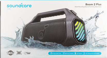 Hordozható Bluetooth Hangszóró Anker SoundCore Boom 2 Plus, 140W, TWS, RGB, Vízálló, Fekete A3134011
